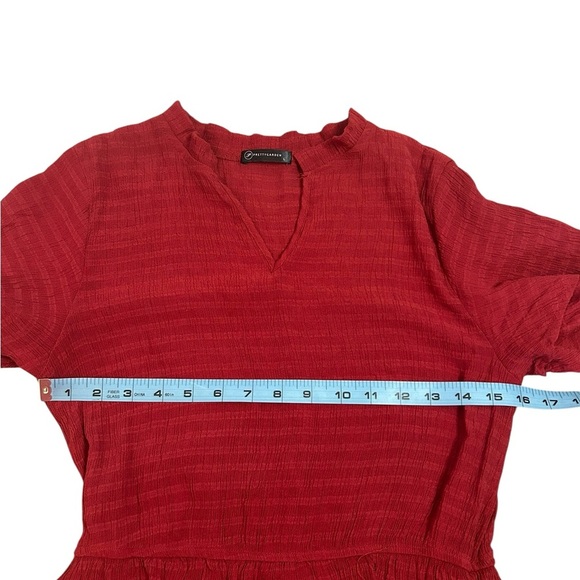 Pretty Garden Red Gauzy Lightweight Tiered Maxi Dress Bohemian Womens Size Large - Picture 9 of 12